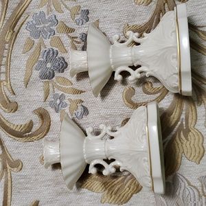 Two Lenox candle holders